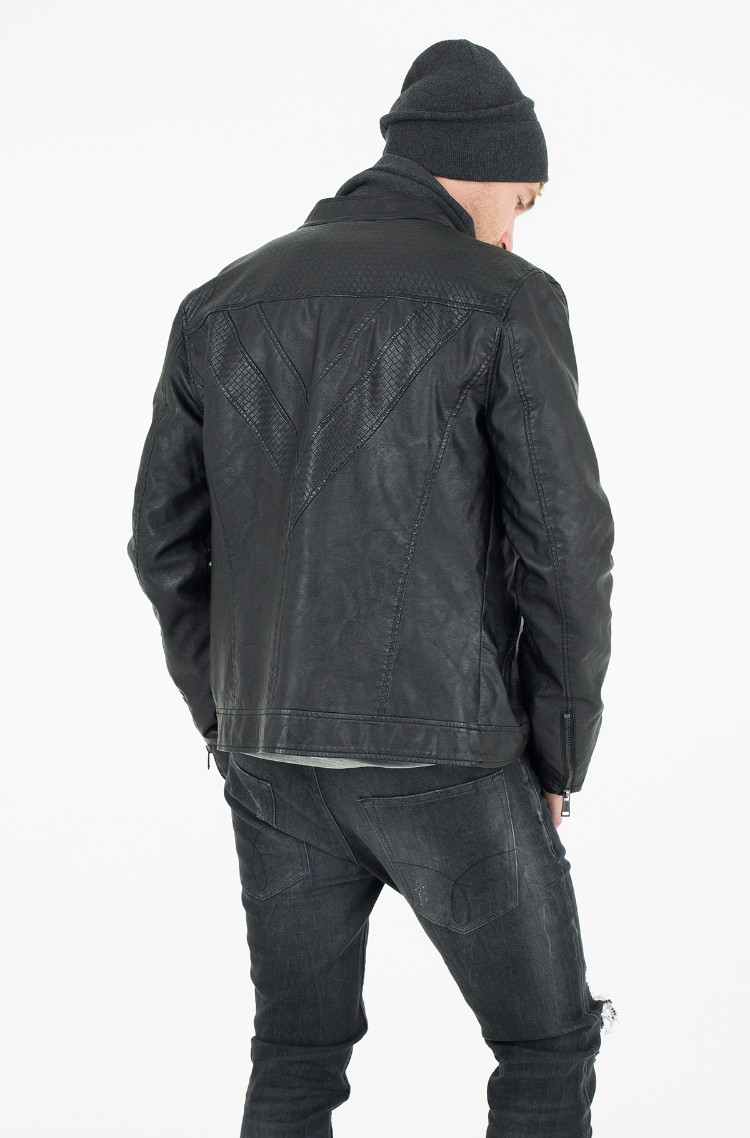 Black Leather Jacket M73l21 Guess Mens Jackets Denim Leather Jacket M73l21 3