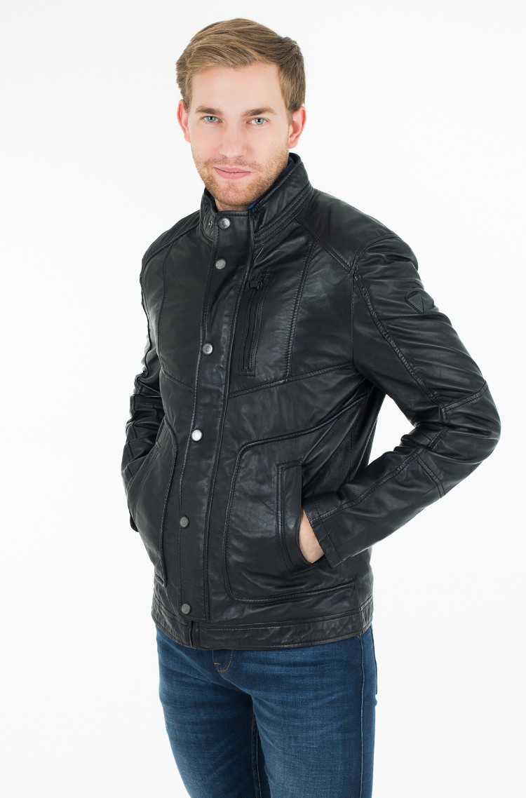 Black Leather Jacket M73l48 L0il0 Guess Mens Jackets Leather Jacket M73l48 L0il0 2