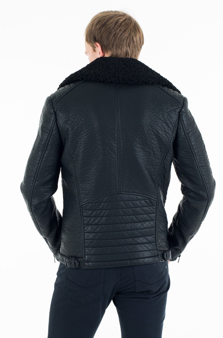 Black Leather Jacket M74l34 W7ip0 Guess Mens Jackets Leather Jacket M74l34 W7ip0 2