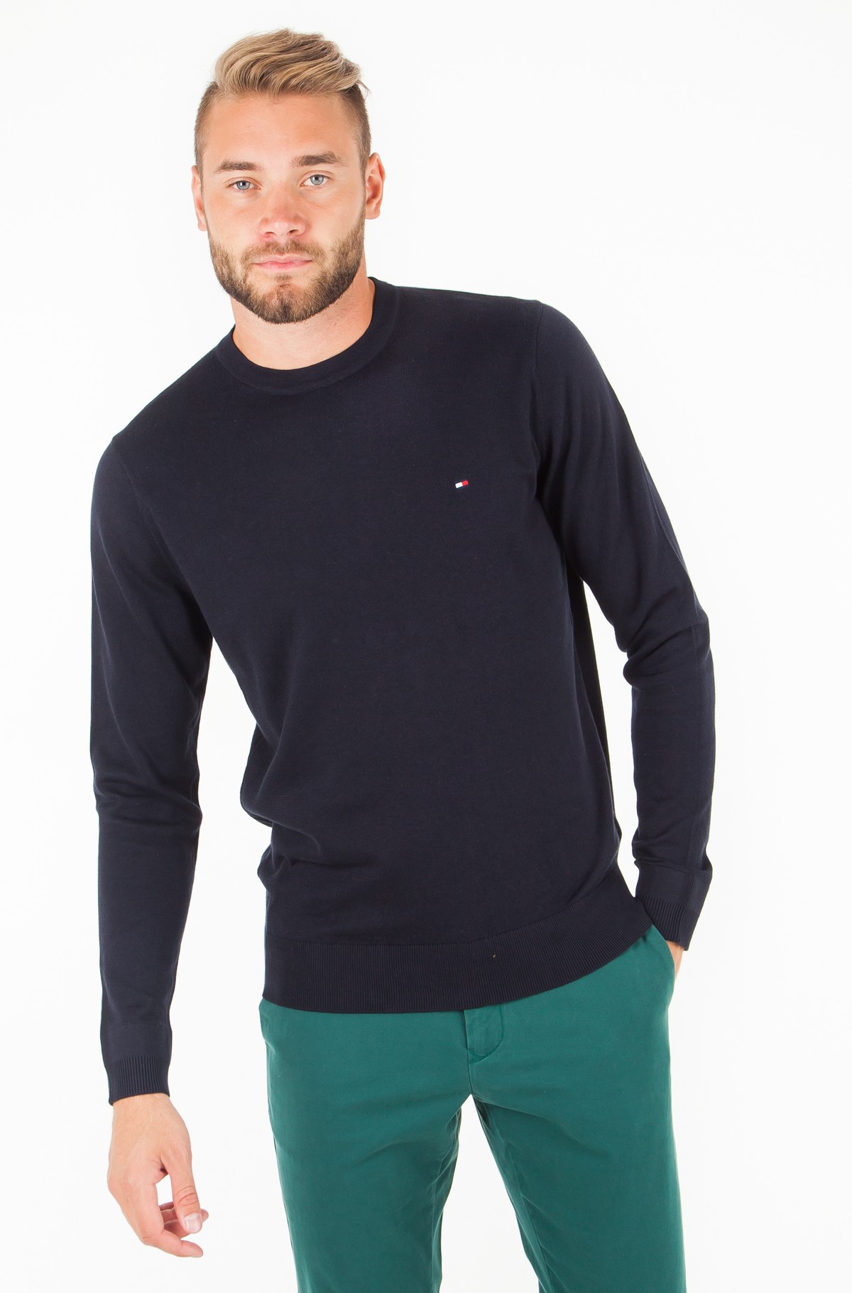 Sweater CORE COTTON-SILK CNECK Tommy Hilfiger, Mens Knitwear | Denim ...