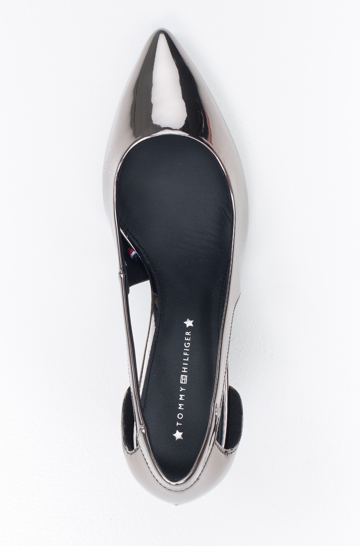 tommy hilfiger mirror metallic heeled sandal