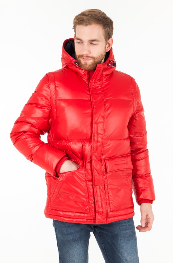 Tommy hilfiger deals shiny hooded down