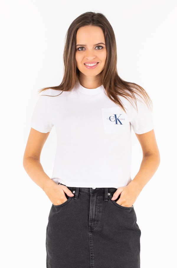 T-shirt MONOGRAM CROP POCKET TEE Calvin Klein, Short-sleeve t