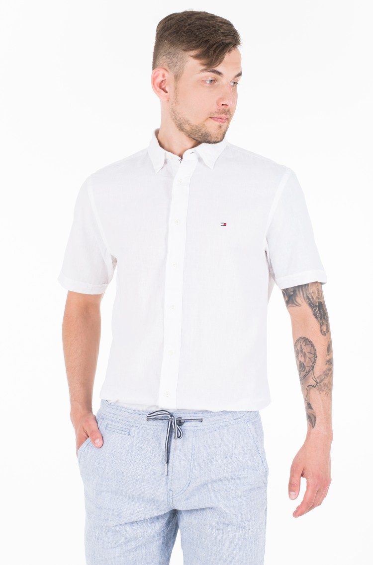 tommy hilfiger white linen shirt