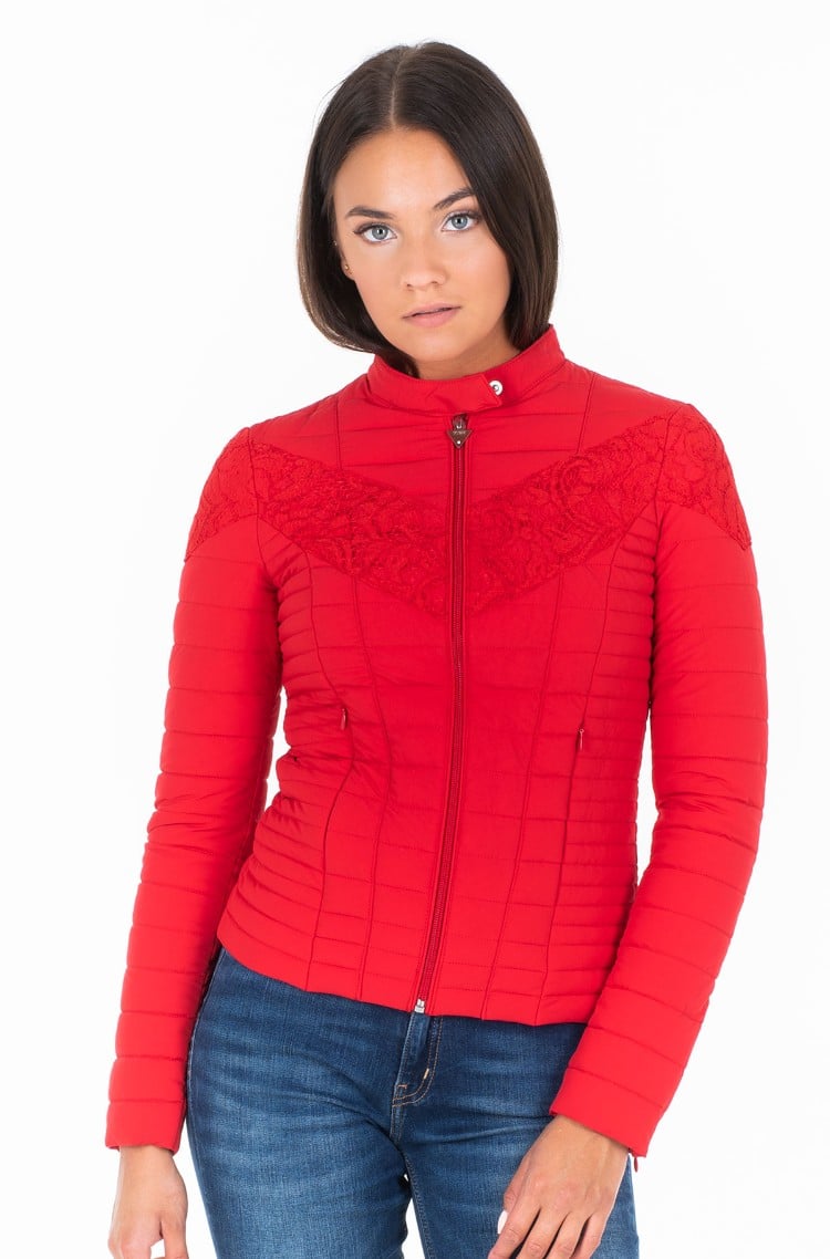 guess red jacket