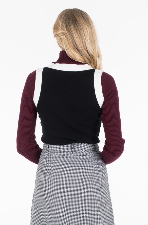 ZENDAYA PANEL ROLL NECK SWEATER-hover