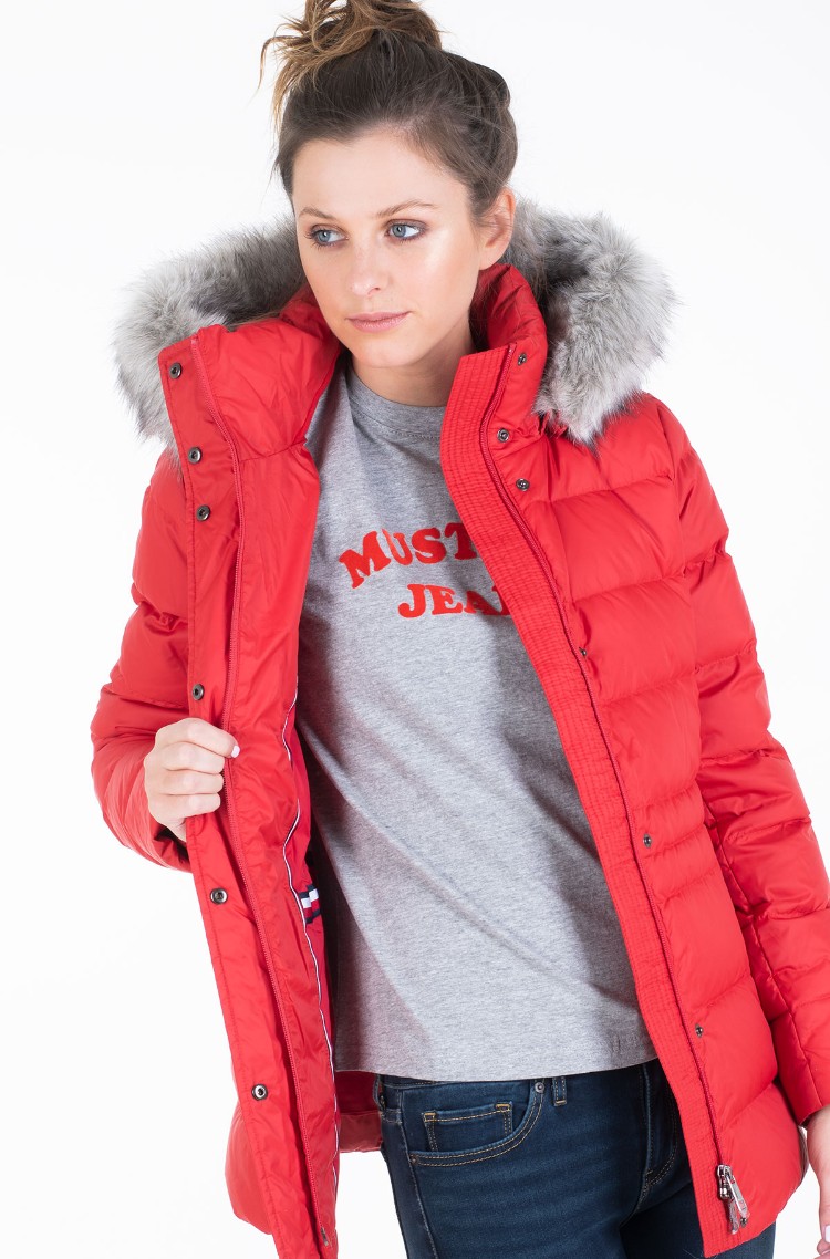 tommy hilfiger down jacket women's red
