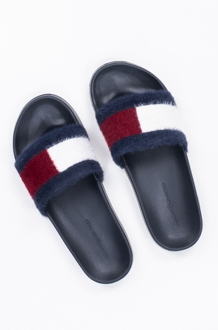 tommy hilfiger furry slides