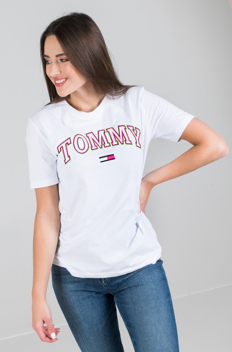 tommy jeans neon t shirt