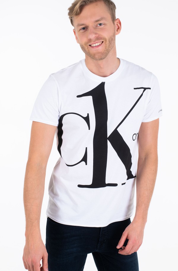 White T-shirt BIG LOGO REGULAR SS TEE Calvin Klein, Short-sleeved