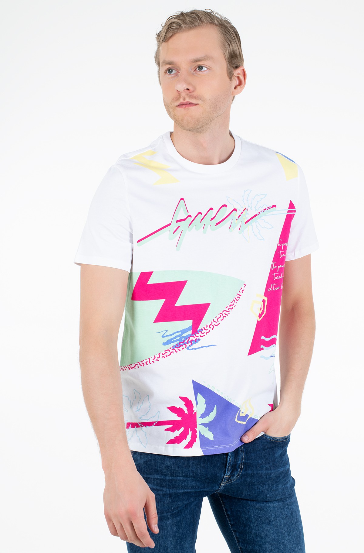 T Shirt M0gi40 I3z00 Guess Mens Short Sleeved Denim Dream E Pood