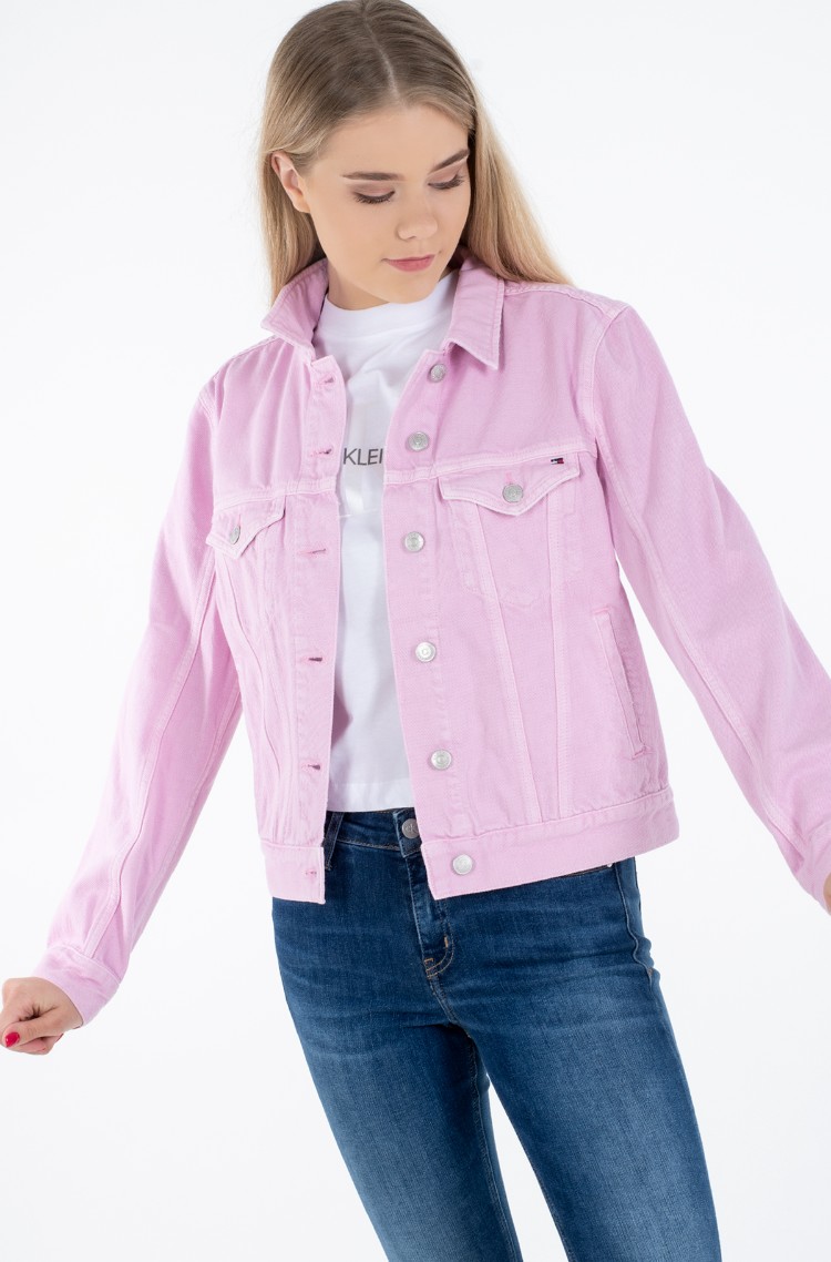 pink tommy hilfiger denim jacket