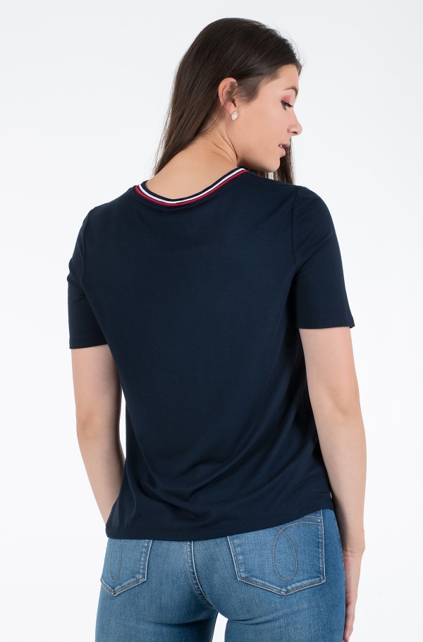 black T-shirt TJM RLX VINTAGE FLAME TEE Tommy Jeans, Short
