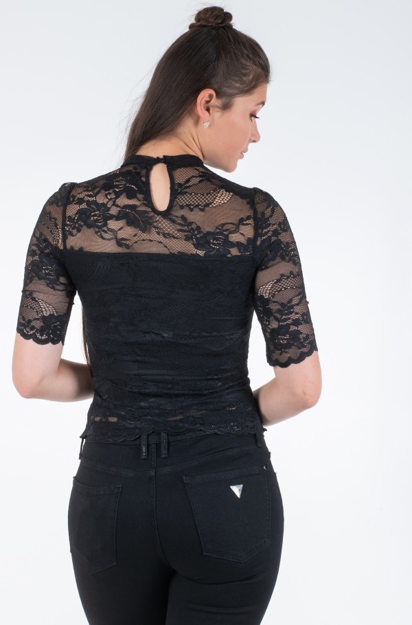 Black Lace blouse W0YP0A K9VP0 Guess, Blouses black Lace