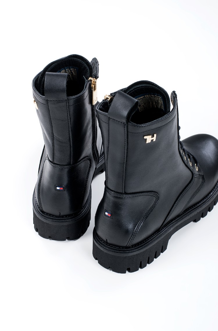 tommy hilfiger black and brown boots