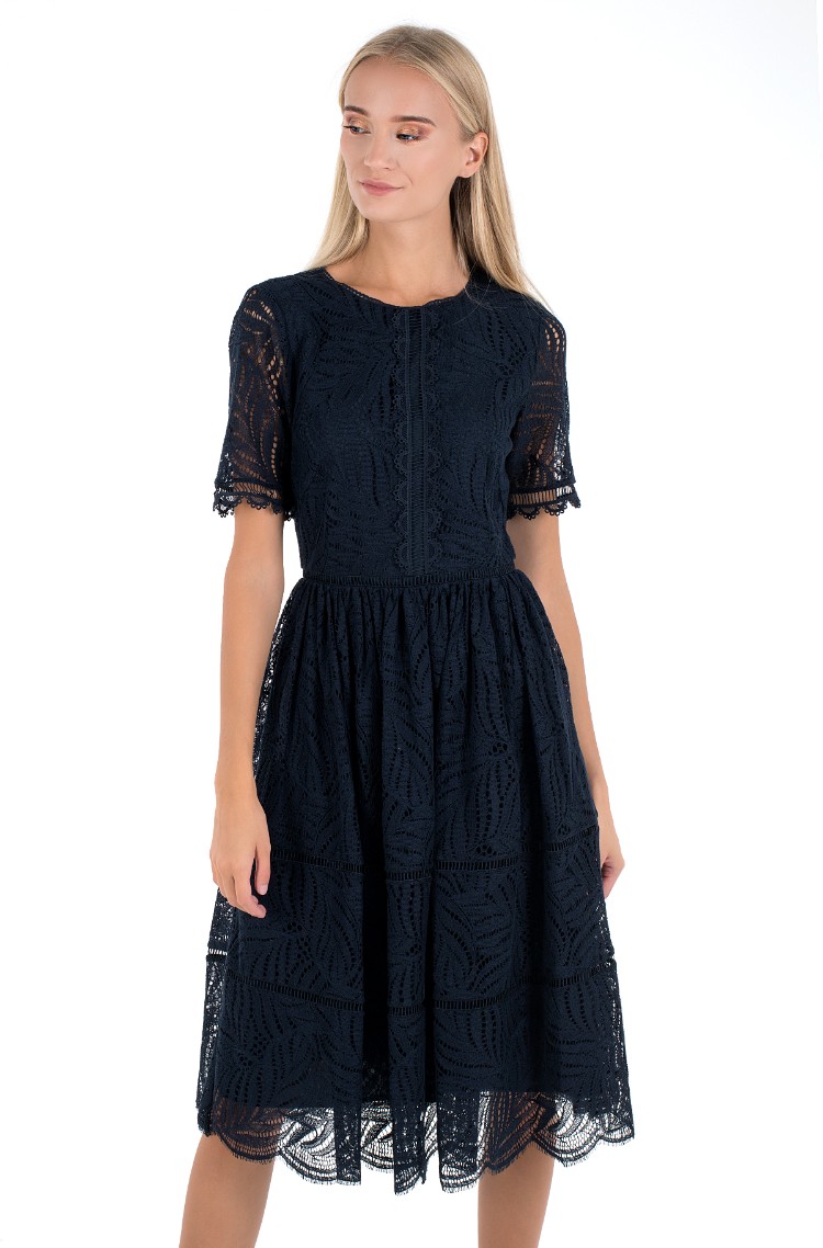 womens denim and lace dress