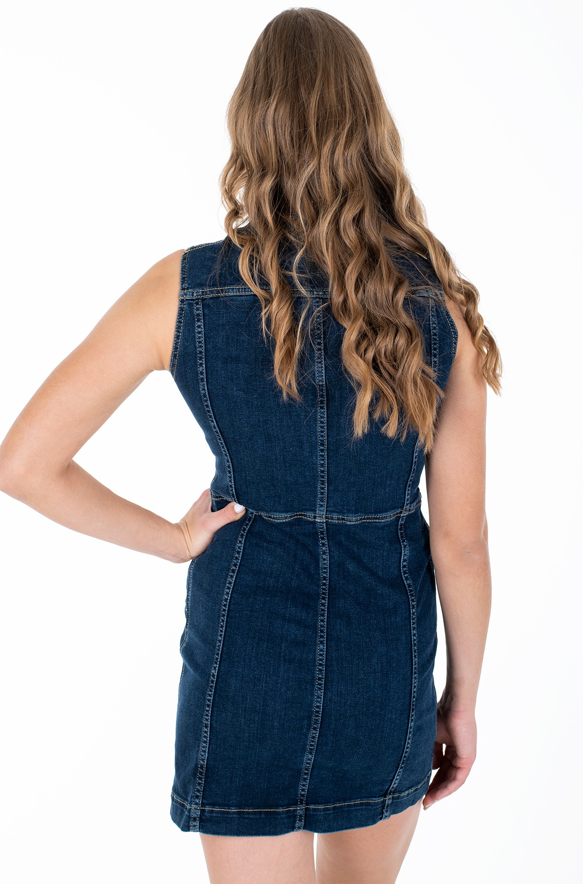 topshop zip up denim dress