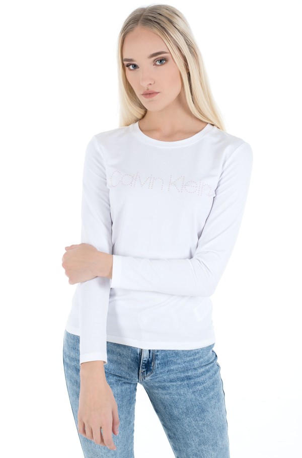 Calvin klein white long sleeve shirt best sale