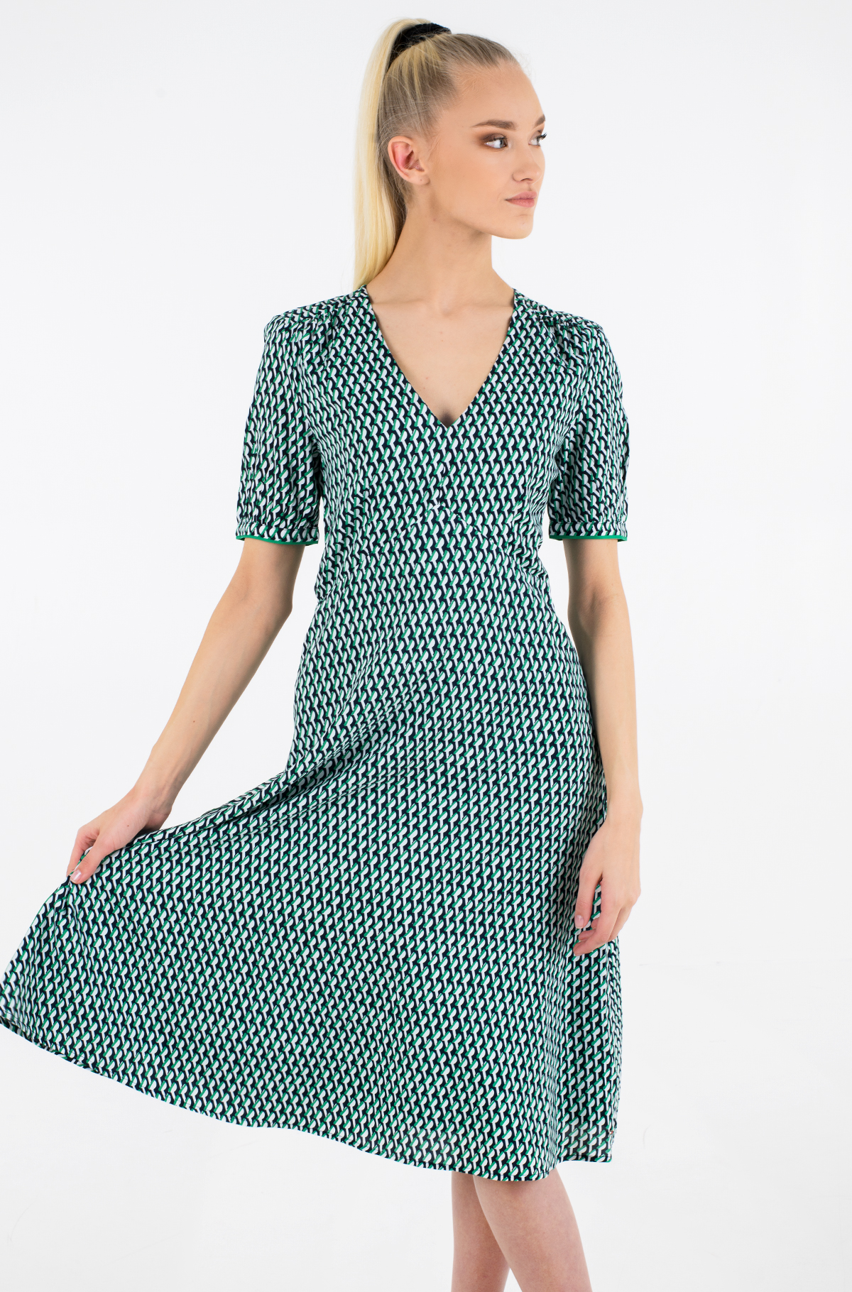 f&f floral print midi wrap dress
