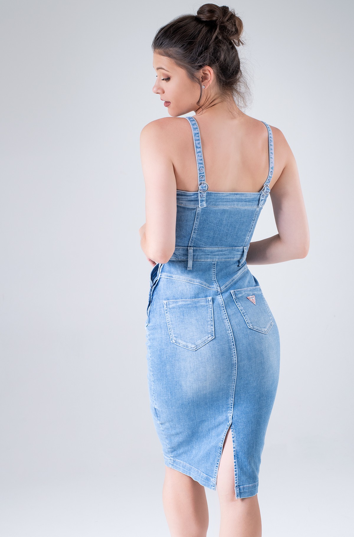 gia denim bodycon dress