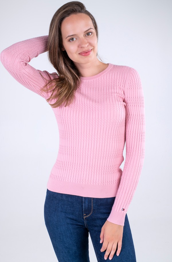 TH ESS CABLE C-NK SWEATER LS