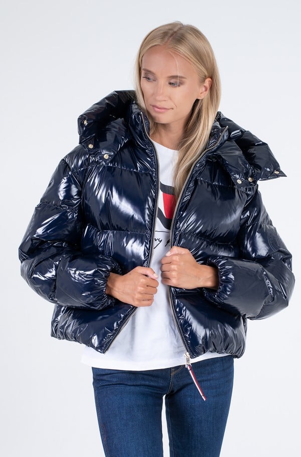GLOSSY DOWN PUFFER JACKET-hover