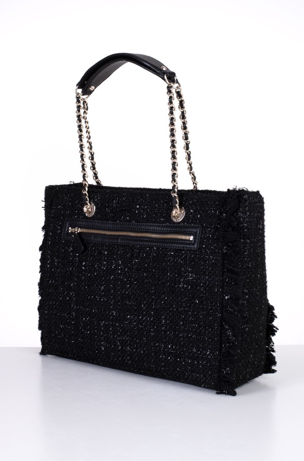 River island black chain handle pom pom tote bag hot sale