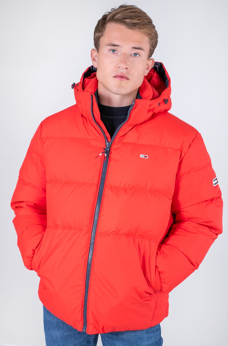 tommy jeans essential down jacket red