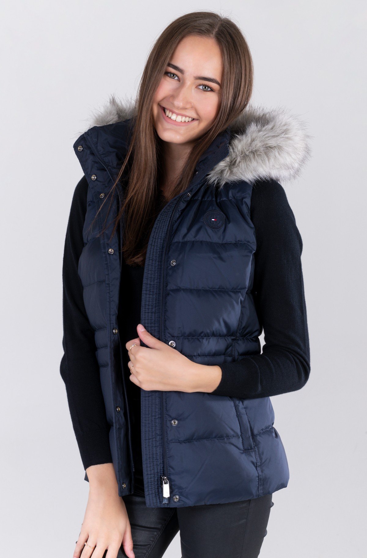 Jope/Vest TH ESS TYRA DOWN VEST WITH FUR-full-1