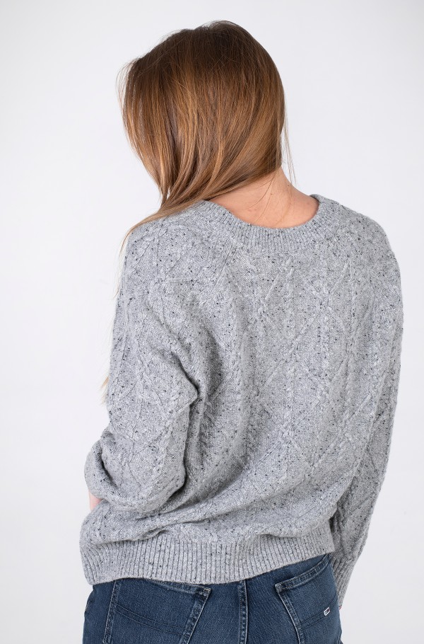 DONEGAL CABLE V-NK SWEATER-hover