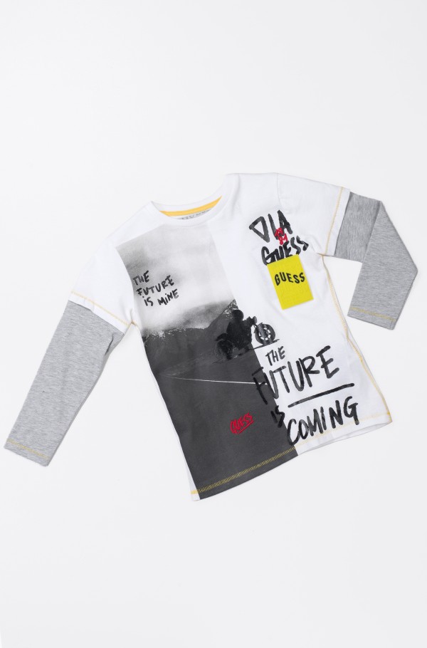 Haut Manches Longues Guess Gris Pour Garçon - Taille Age 14, Neuf Avec étiquettes