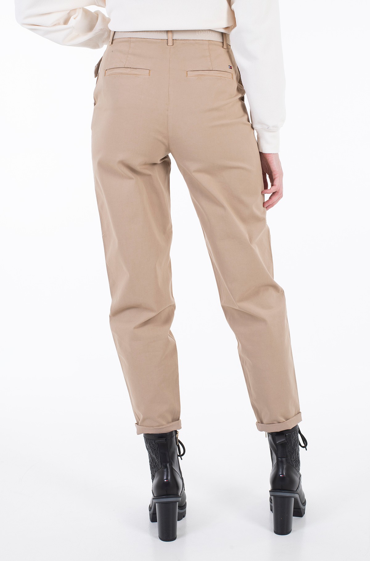 Trousers CO BLEND BELT TAPERED CHINO PANT-full-2