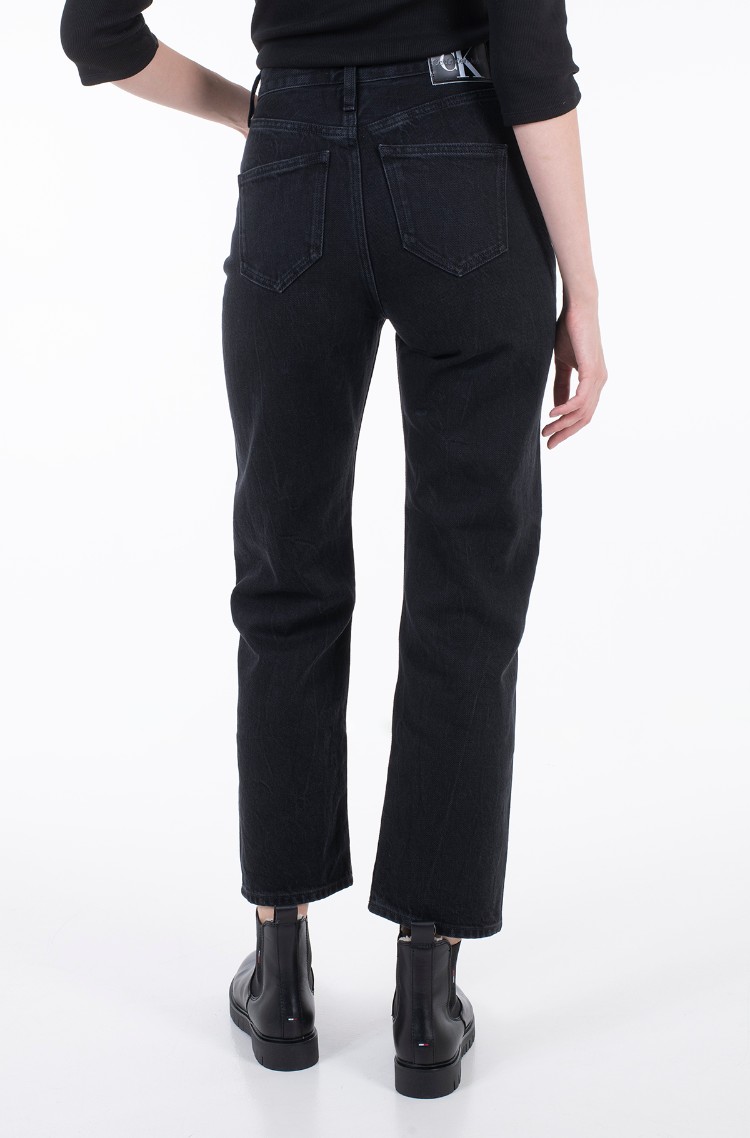 calvin klein high rise straight ankle jeans