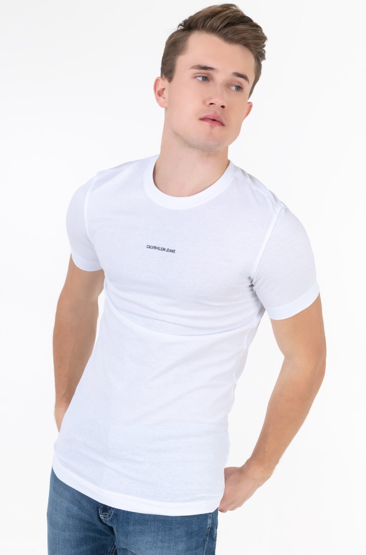 White T-shirt MICRO BRANDING ESSENTIAL SS TEE Calvin Klein, Mens 
