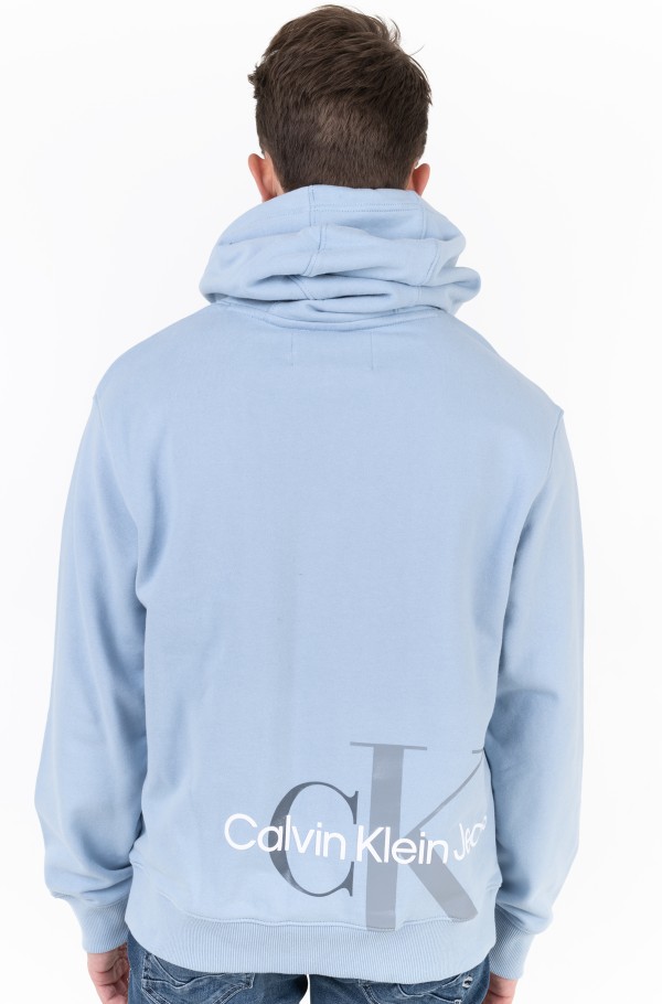 CUT OFF TWO TONE MONOGRAM HOODIE-hover