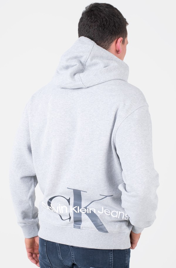 CUT OFF TWO TONE MONOGRAM HOODIE-hover