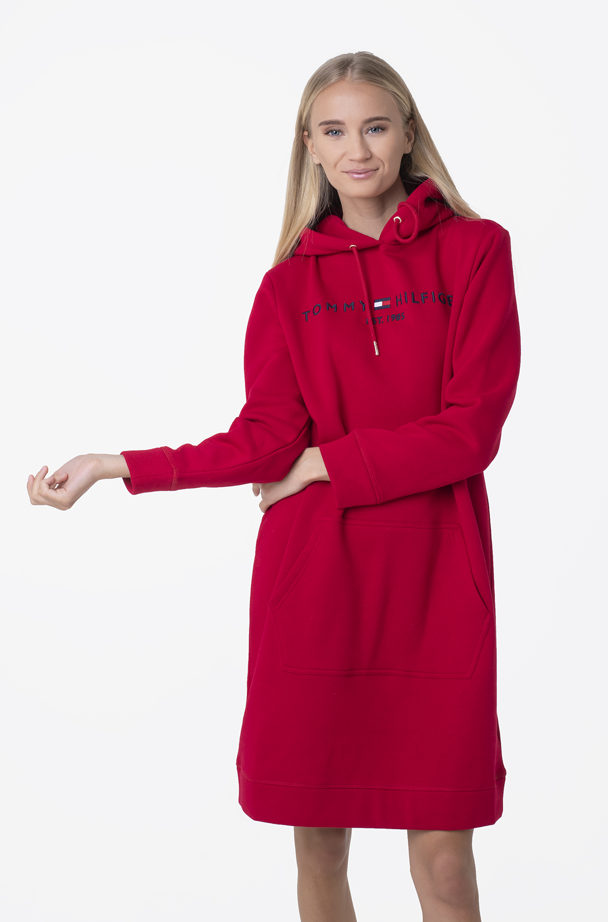 midi hooded sweatshirt dress