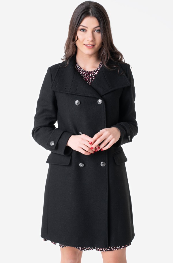 WOOL BLEND DB CREST BUTTON COAT-hover