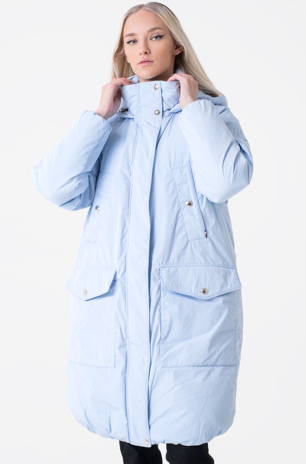 RECYCLED DOWN HOODED PUFFER MAXI-hover