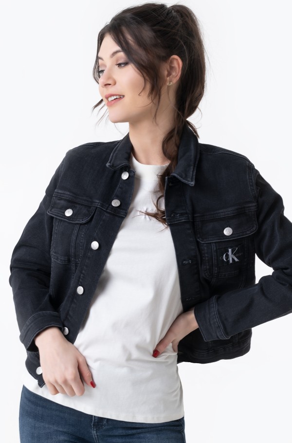 black denim fitted jacket