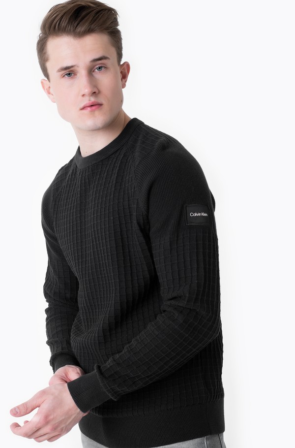 GRID TEXTURE SWEATER-hover