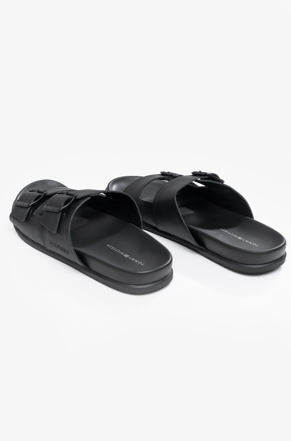 ELEVATED LEATHER BUCKLE SANDAL-hover