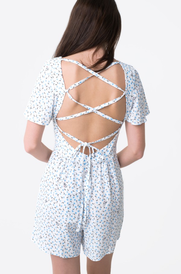 TJW PRINTED TIE BACK PLAYSUIT-hover