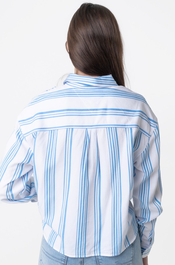 TJW FRONT TIE STRIPE SHIRT-hover