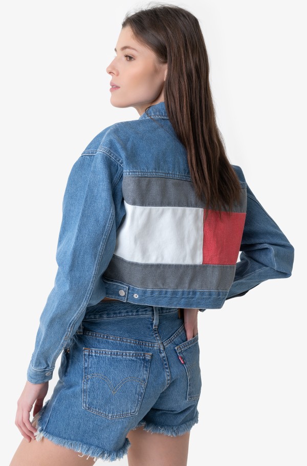 CROPPED TRUCKER JACKET BF8032-hover