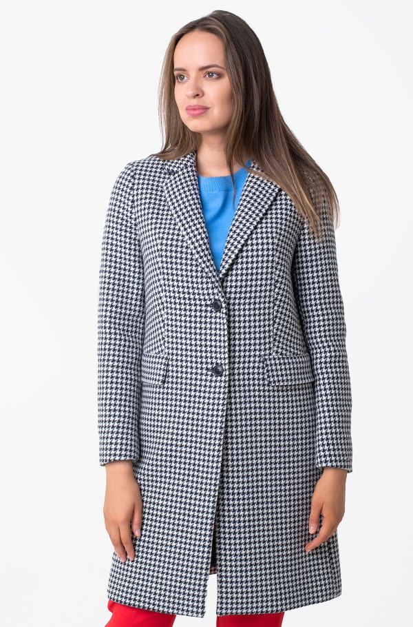 WOOL HOUNDSTOOTH CLASSIC COAT-hover