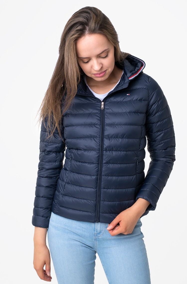 tommy hilfiger hooded and quilted heritage puffer jacket