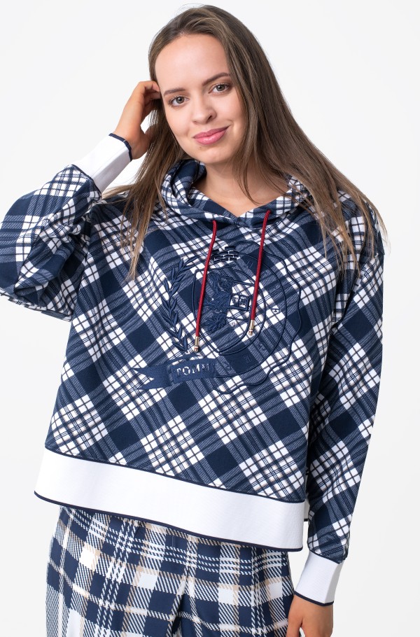 ICON RELAXED CHECK HOODIE-hover