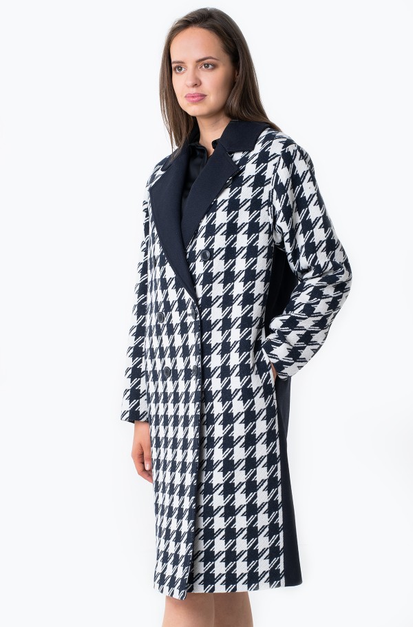WOOL BLEND HOUNDSTOOTH DB COAT-hover