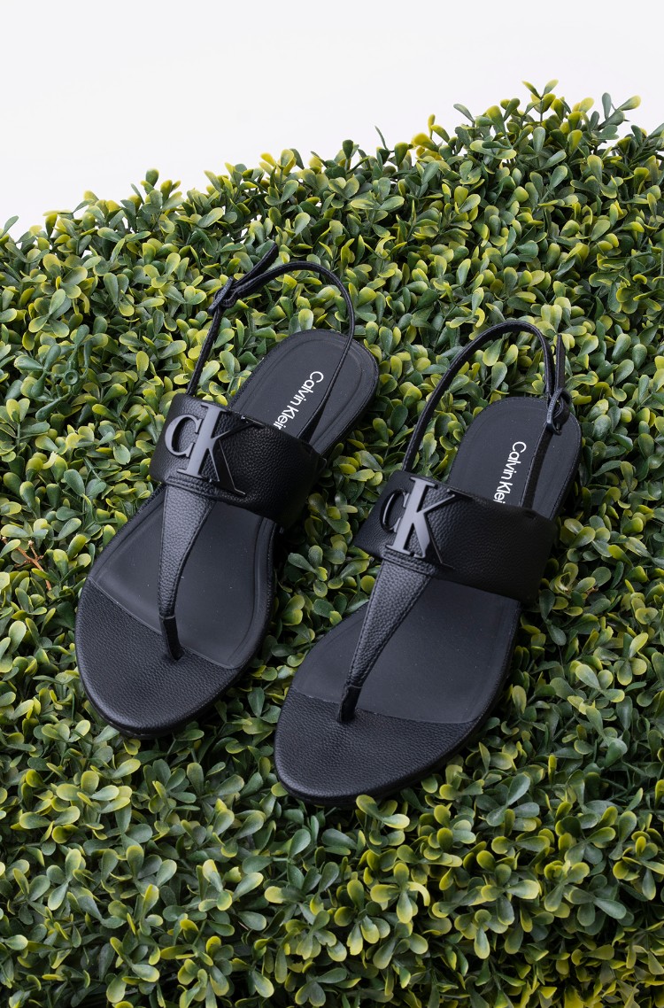 Black Sandals FLAT SANDAL HW LTH 2 Calvin Klein, Flip-flops & sandals black Sandals  FLAT SANDAL HW LTH 2 Calvin Klein, Flip-flops & sandals | Denim Dream E-pood